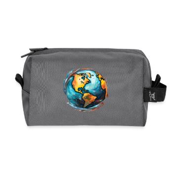 Globe en mouvement - Trousse de toilette en tissu recyclé - anthracite - Devant