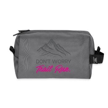 Ne vous inquiétez pas. Course en sentier. - Trousse de toilette en tissu recyclé - anthracite - Devant