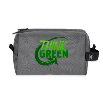 Nature respectueuse de l’environnement Terre Mère Environnement Dicton - Trousse de toilette en tissu recyclé - anthracite - Devant