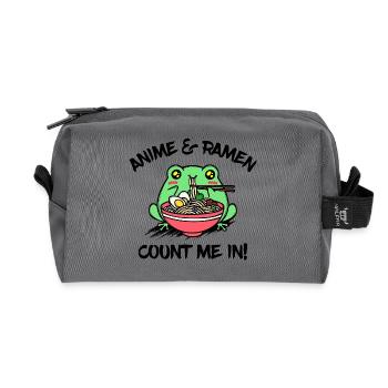 Manga Animation Anime Ramen Animation Statement - Recycled Toiletry Zip Bag - anthracite - Front
