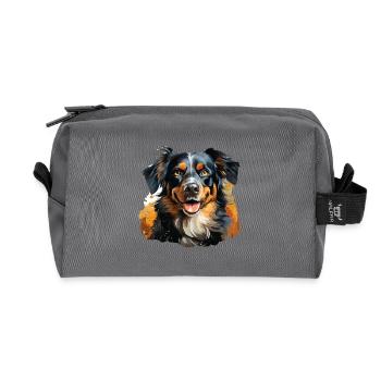Dog - Recycled Toiletry Zip Bag - anthracite - Front