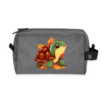 Autumn turtle: walk through - Recycled Toiletry Zip Bag - anthracite - Front