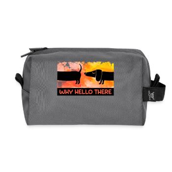 Animaux, chien, animaux domestiques, animal préféré, animal de poche - Trousse de toilette en tissu recyclé - anthracite - Devant