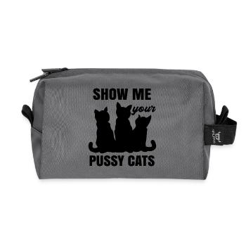 Animaux Déclaration Chat Animaux Animal préféré - Trousse de toilette en tissu recyclé - anthracite - Devant