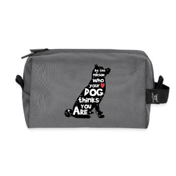 Hund Lieblingstier Statement Haustiere Kuscheltier - Recycelte Kulturtasche - Anthrazit - Vorne