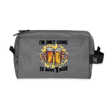 Drinking Biertrinker Bierliebhaber Biershirt - Recycelte Kulturtasche - Anthrazit - Vorne