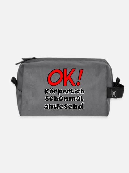 KÖRPERLICHE ANWESENHEIT - Recycelte Kulturtasche - Anthrazit