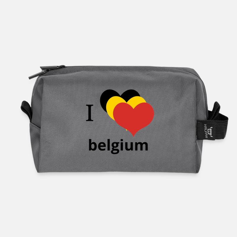 Ich liebe belgisches Typografie-Design - Recycelte Kulturtasche - Anthrazit