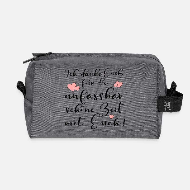 UNFASSBAR SCHÖNE ZEIT - DANKE EUCH SPRÜCHE - Recycelte Kulturtasche - Anthrazit