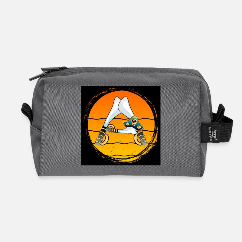 Namensgeschenke Anfangsbuchstabe A - PIRATEN - Recycelte Kulturtasche - Anthrazit