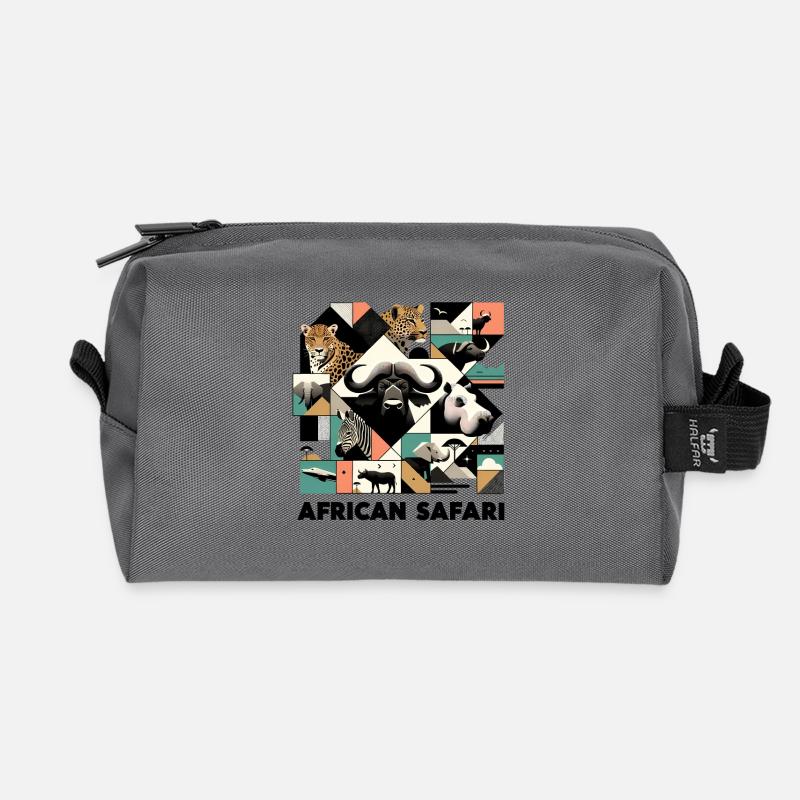 Afrika Safari - Recycelte Kulturtasche - Anthrazit