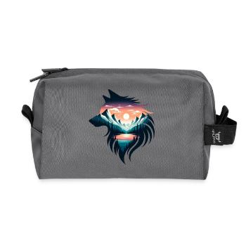 Wolf Form - Recycled Toiletry Zip Bag - anthracite - Front
