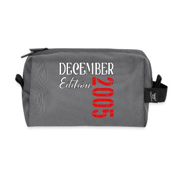 21st BIRTHDAY DECEMBER 2005 EDITION - Recycled Toiletry Zip Bag - anthracite - Front