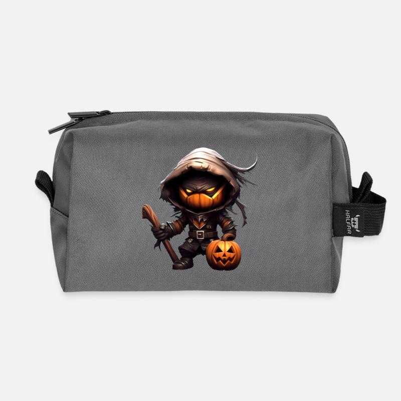 Kürbis Ninja - Recycelte Kulturtasche - Anthrazit