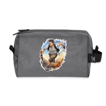 Joueur de tennis - Illustration - Trousse de toilette en tissu recyclé - anthracite - Devant