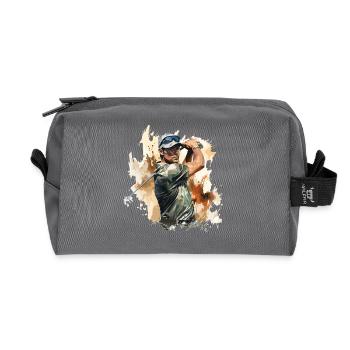 Golf Player - Illustration - Recycled Toiletry Zip Bag - anthracite - Front