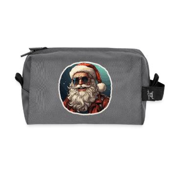 Santa Claus - illustration - Recycled Toiletry Zip Bag - anthracite - Front