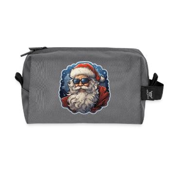 Santa Claus - illustration - Recycled Toiletry Zip Bag - anthracite - Front