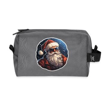 Santa Claus - illustration - Recycled Toiletry Zip Bag - anthracite - Front