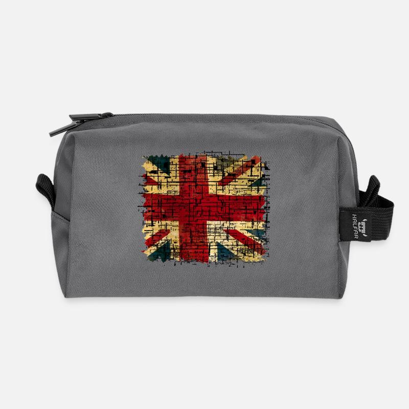 Vintage Britischer Union Jack Digital Kunst - Recycelte Kulturtasche - Anthrazit