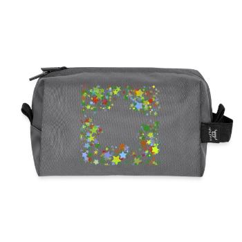 Sterne - Recycelte Kulturtasche - Anthrazit - Vorne