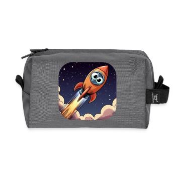 Fusée comique avec des yeux - Trousse de toilette en tissu recyclé - anthracite - Devant