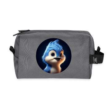Oiseau bleu dans le style d’animation - Trousse de toilette en tissu recyclé - anthracite - Devant