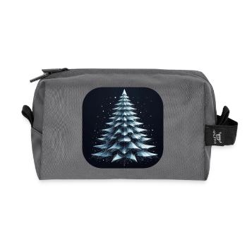 Arbre de Noël Sapin Polygones Vert - Trousse de toilette en tissu recyclé - anthracite - Devant