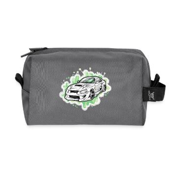 Car - Illustration - Recycled Toiletry Zip Bag - anthracite - Front