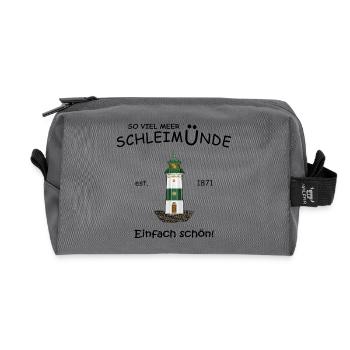 Insel Schleimünde, Einfach schön, Handzeichnung - Recycelte Kulturtasche - Anthrazit - Vorne