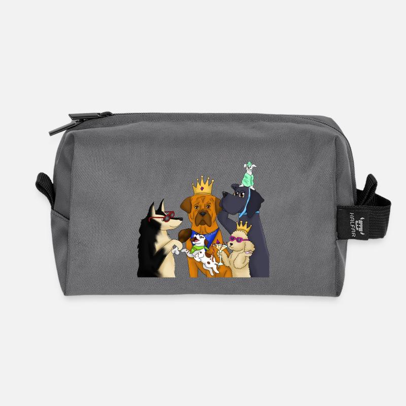 VIP DOGS - Recycled Toiletry Zip Bag - anthracite