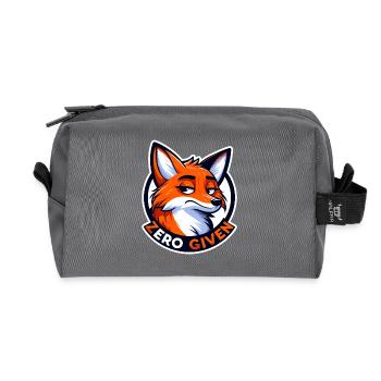 Zéro donné - Illustration de renard - Trousse de toilette en tissu recyclé - anthracite - Devant
