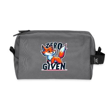 Zéro donné - Illustration de renard - Trousse de toilette en tissu recyclé - anthracite - Devant
