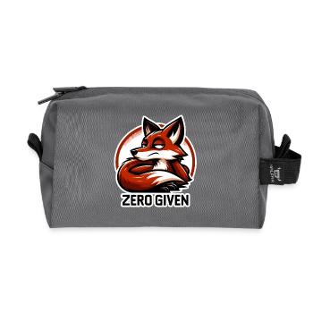 Zéro donné - Illustration de renard - Trousse de toilette en tissu recyclé - anthracite - Devant