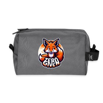 Zéro donné - Illustration de renard - Trousse de toilette en tissu recyclé - anthracite - Devant