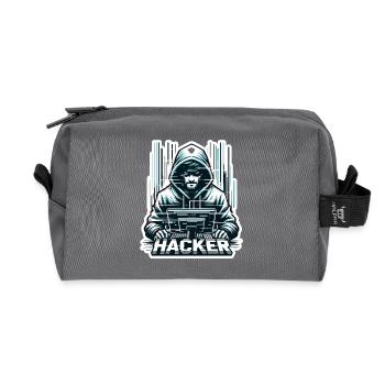 Hacker - Illustration - Recycelte Kulturtasche - Anthrazit - Vorne