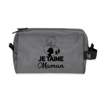 Motif Astral Éclatant pour Vêtements Unisexes - Trousse de toilette en tissu recyclé - anthracite - Devant