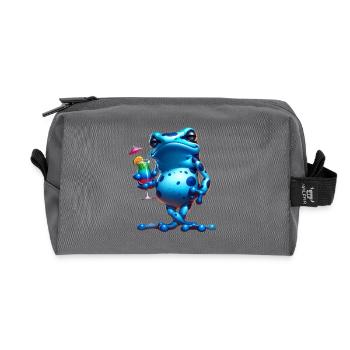 Poison dart frog - Recycled Toiletry Zip Bag - anthracite - Front