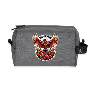 Rise Again - Phönix Illustration - Recycelte Kulturtasche - Anthrazit - Vorne