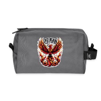 Rise Again - Phönix Illustration - Recycelte Kulturtasche - Anthrazit - Vorne