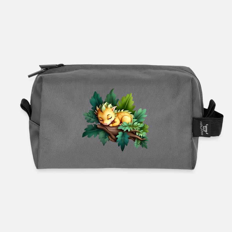 Sleeping Wood dragon 2024 - Recycled Toiletry Zip Bag - anthracite