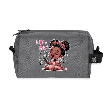 La Vie en Rose - Recycled Toiletry Zip Bag - anthracite - Front
