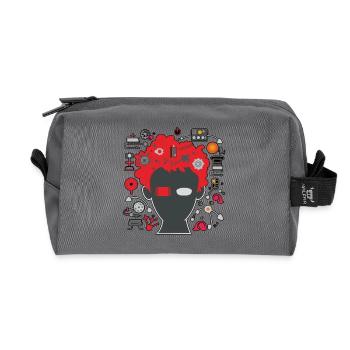 Geek 02 R - Trousse de toilette en tissu recyclé - anthracite - Devant