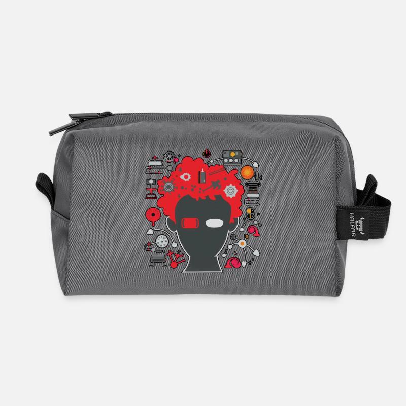 Geek 02 R - Recycled Toiletry Zip Bag - anthracite