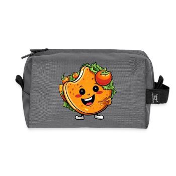 Niedliches Kawaii Taco Wrap Design mit Salat und - Recycelte Kulturtasche - Anthrazit - Vorne