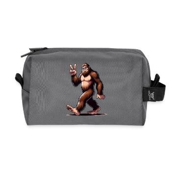 Bigfoot Joyeux en Promenade - Trousse de toilette en tissu recyclé - anthracite - Devant