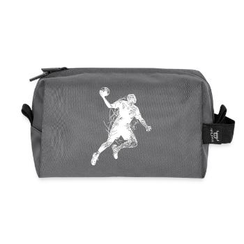 Joueur de handball amateur dans l’entraînement au lancer - Trousse de toilette en tissu recyclé - anthracite - Devant