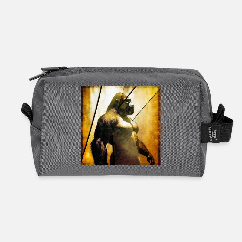 Gorilla 03 - K - Recycled Toiletry Zip Bag - anthracite