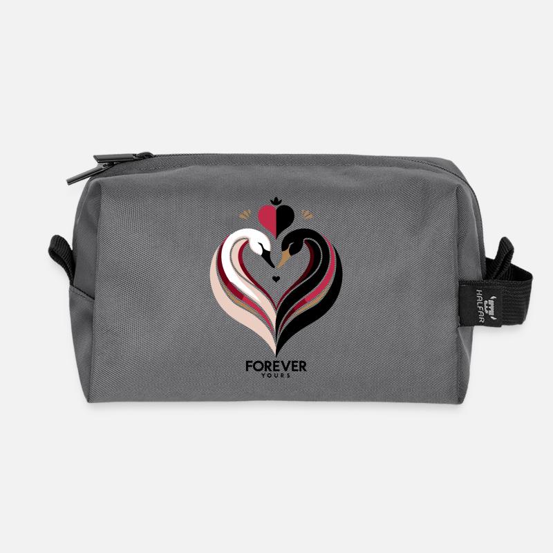 Schwanenherz Forever Yours Love - Recycelte Kulturtasche - Anthrazit
