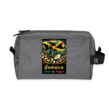 La Jamaïque, berceau du reggae - Trousse de toilette en tissu recyclé - anthracite - Devant